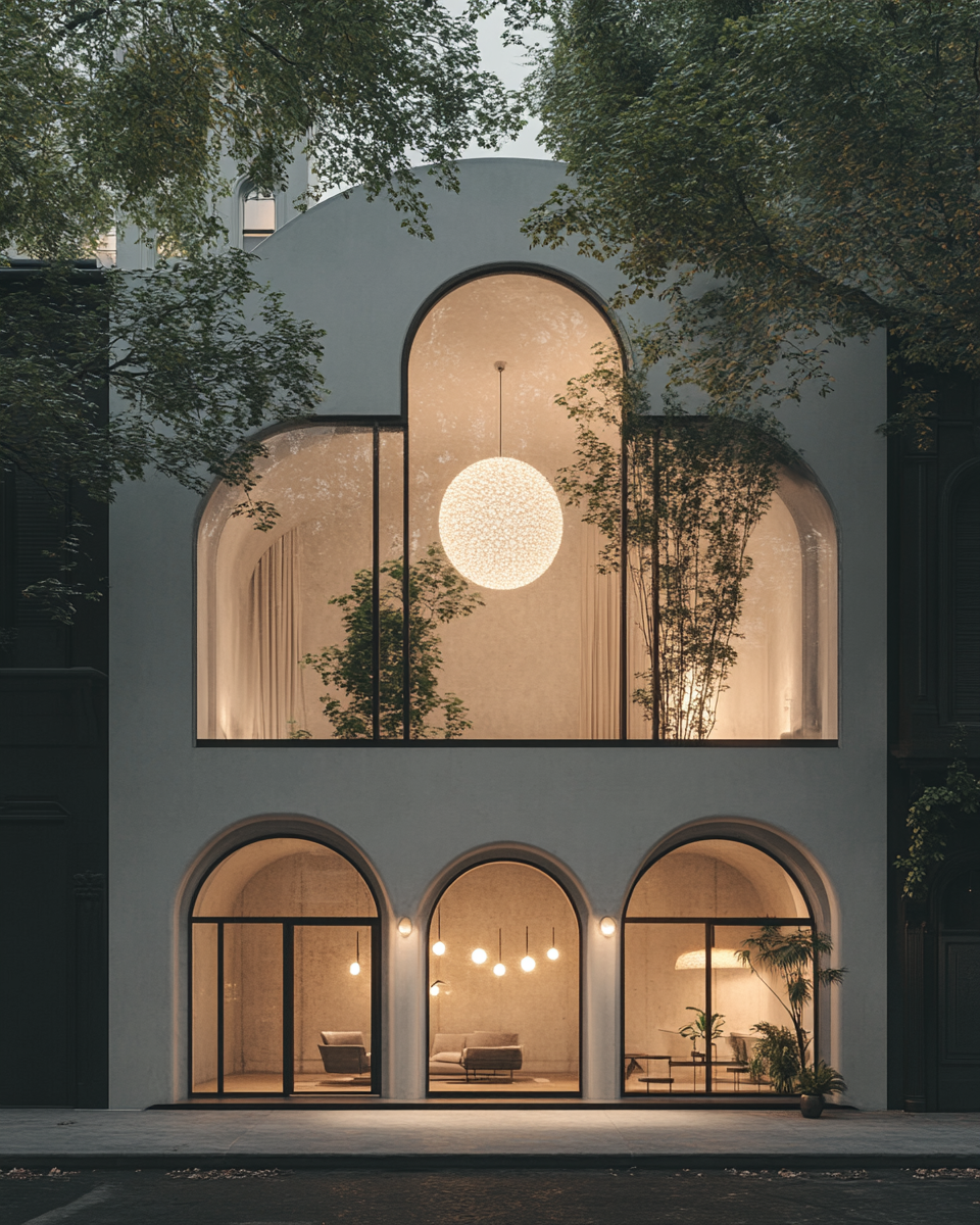 Brutalist townhouse exterior