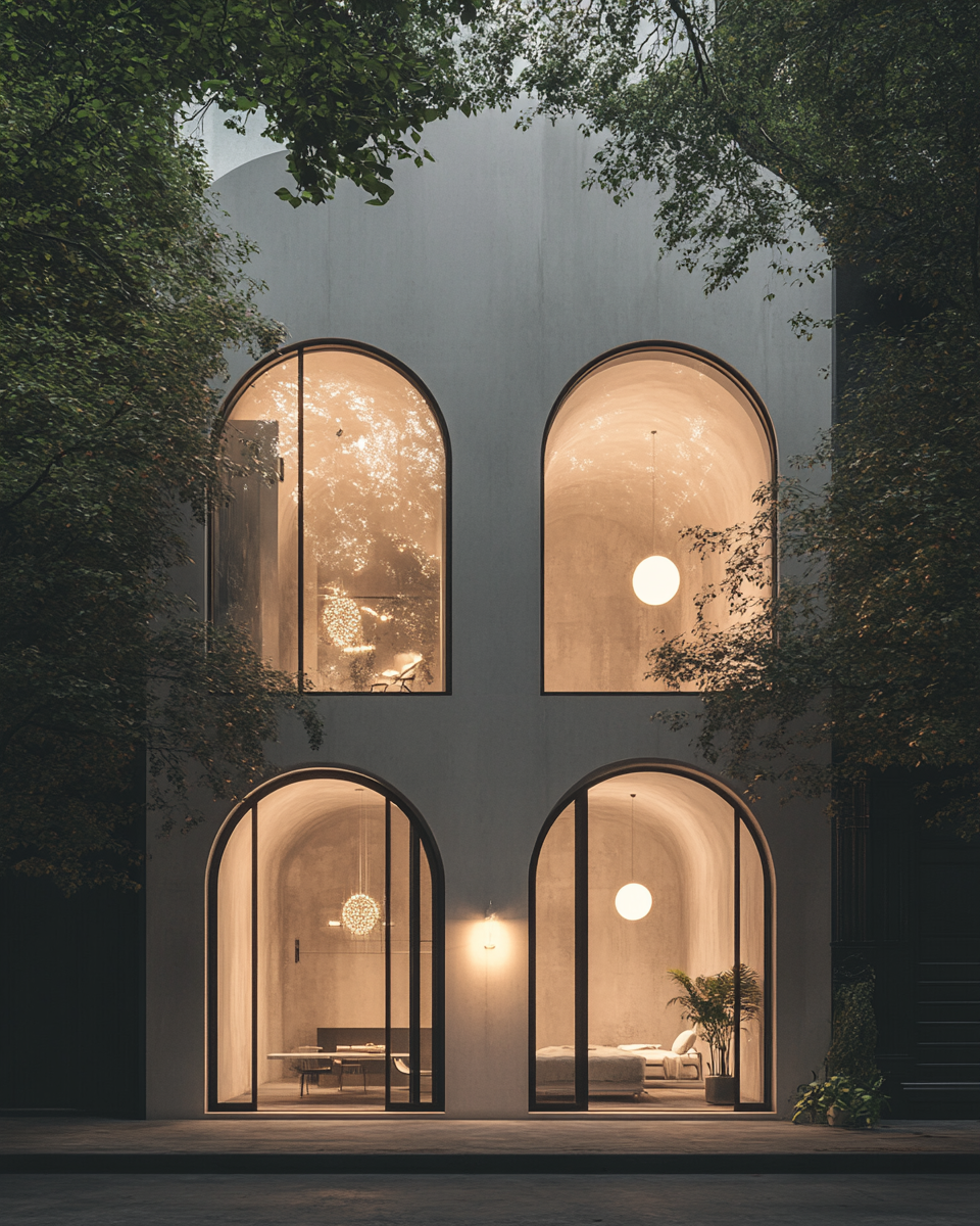 Brutalist townhouse exterior