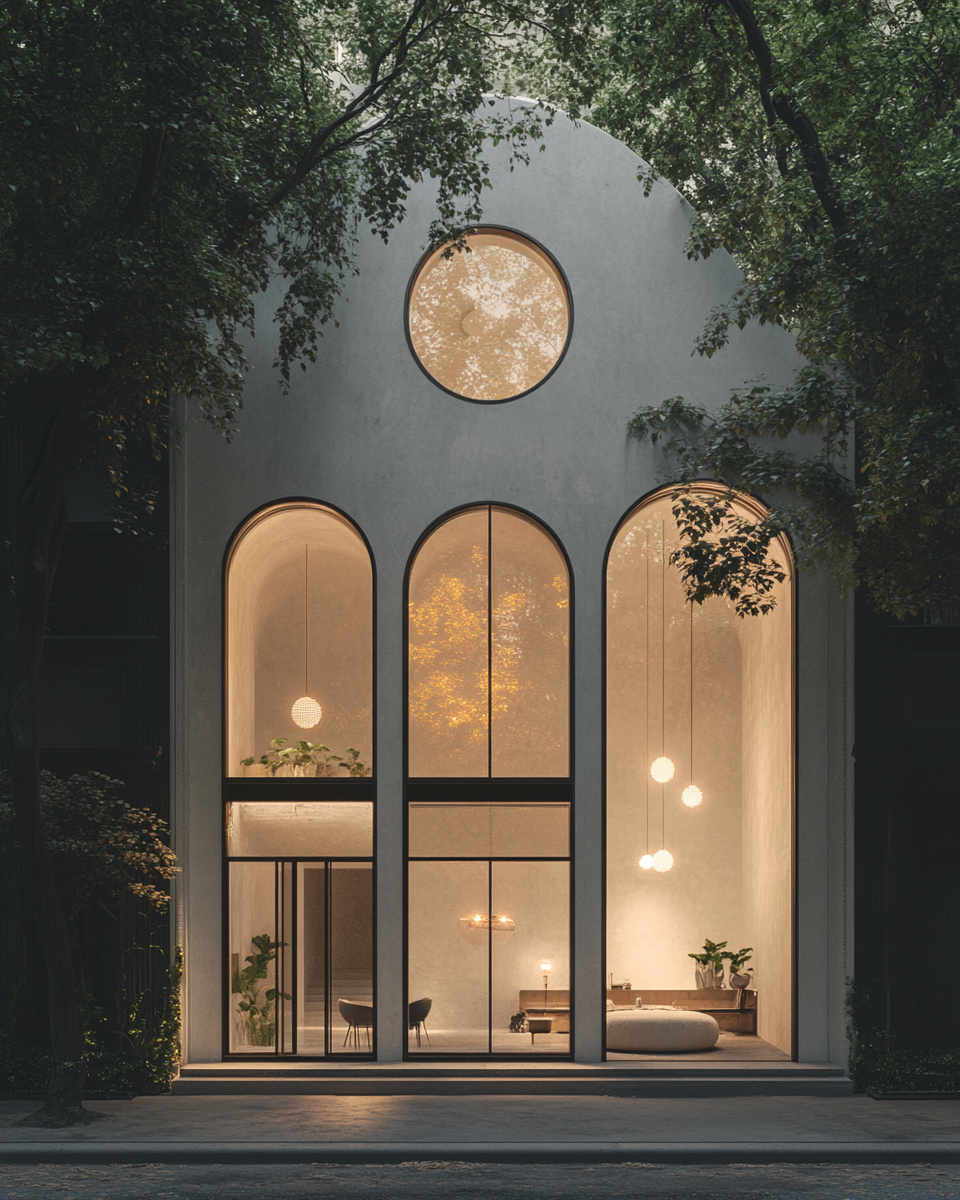 Brutalist townhouse exterior